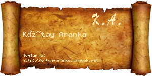 Kátay Aranka névjegykártya
